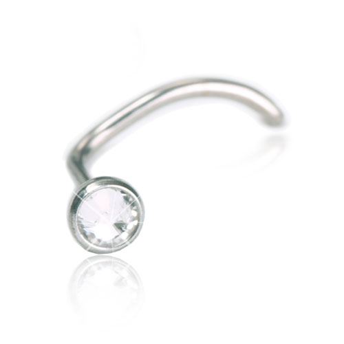 Silver Bezel Crystal Nose 3mm